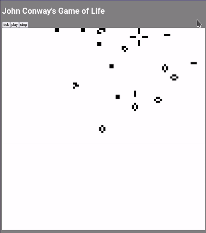 Game of life tick demo